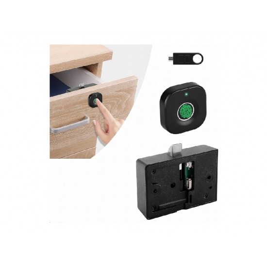 DRAWER SMART LOCK - CARBON  - F113S- بصمة