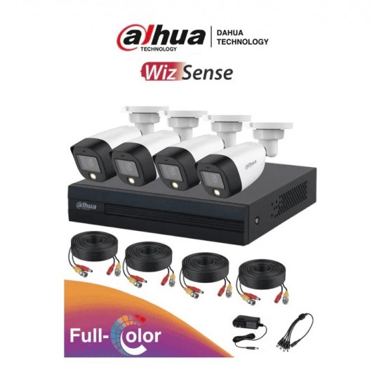 KIT DAHUA FULL COLOR ( 5MP -  AUDIO ) 4 CAMERA FULL COLOR