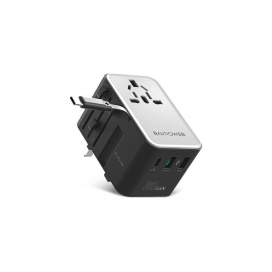 RAVPOER RP-PC1061 PD70W Travel Charger With Retractable Type-C Cable