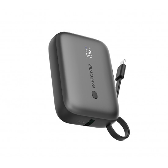 RAVPOWER - RP-PB1224 PD PIONEER 10000MAH 2-PORT + WITH TYPE-C LINE POWER BLACK GLOBAL VERSION