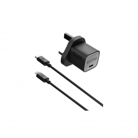 RAVPOWER - RP-PB1058 GAN PD 20W WALL CHARGER + C-LIGHTNING CABLE COMBO