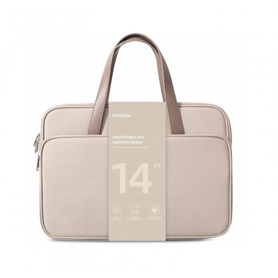 INNOSTYLE - OMNIPROTECT PRO LAPTOP SLEEVE GENTLE SAND - 14 INCH
