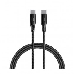 RAVPOWER RP-CB1029 60W FAST CHARGER NYLON BRAID BLACK GLOBAL VERSION TYPE C TO C CABLE 1.2M