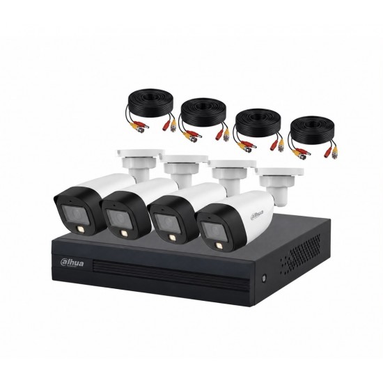 KIT DAHUA FULL COLOR ( 2MP -  AUDIO ) 4 CAMERA FULL COLOR / TWO WAY AUDIO