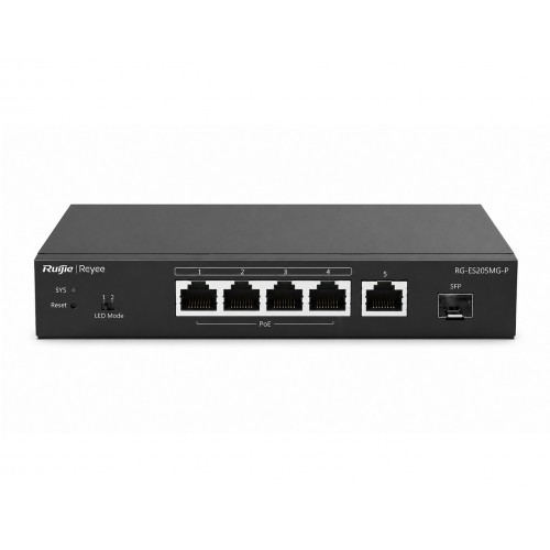 RUIJIE - RG-ES206MG-P ( SWITCH - MANAGED - 4 POE 2.5G - 1 PORT 2.5G - 1 PORT SFP )