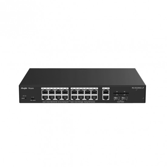 RUIJIE - RG-ES220GS-LP ( SWITCH - MANAGED -  16 POE GIGA - 2 PORT UPLINK GIGA + 2 SFP )
