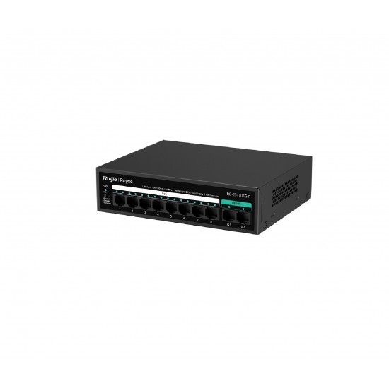 RUIJIE - RG-ES110F-P ( SWITCH - UNMANAGED -METAL -  8 POE 10/100 - 2 UPLINK 10/100 - 110W )