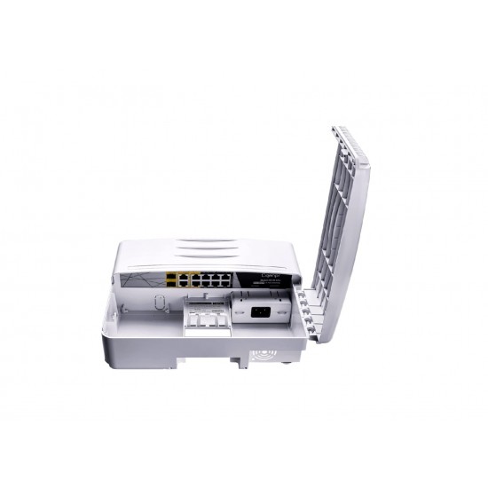 HUB POE OUT DOOR - 8 PORT CARBON - ALL GIGA + 2 UPLINK + 2 SFP