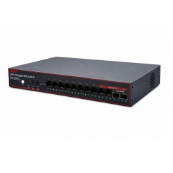 HUB POE WITH UPS - CARBON  ( 8 PORT GIGA - 2 PORT UPLINK GIGA - 2 PORT SFP - 5V/12V/48V - 24000MAH )