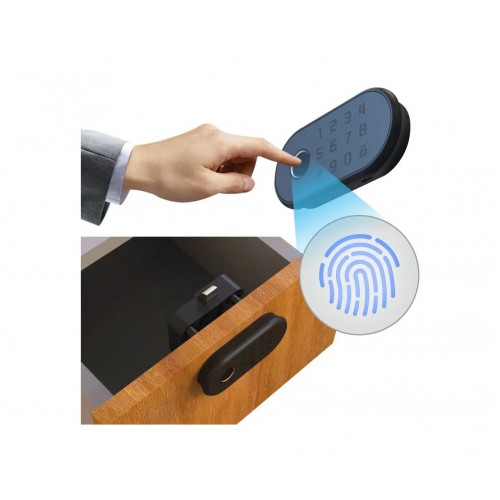 DRAWER SMART LOCK - CARBON - بصمة وارقام سرية وكارت 