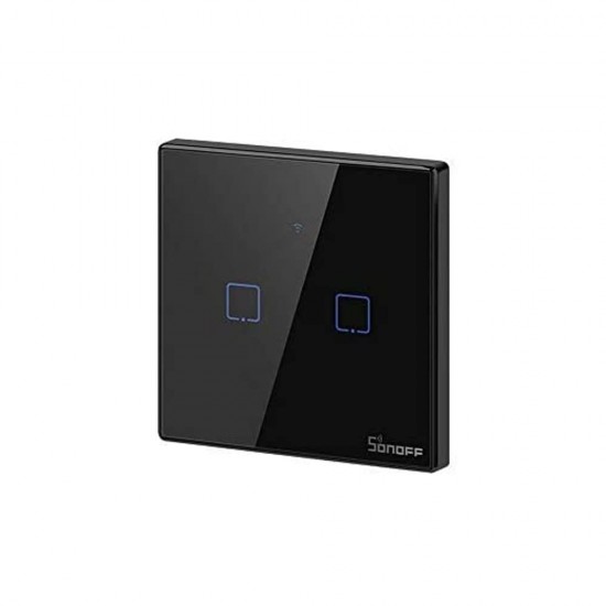 دكمة لمس سمارت ثنائي اسود  SONOFF - T3UK2C