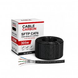 CABLE CARBON SFTP CAT6 305M - FLUK TEST PASSED - نحاس عالي